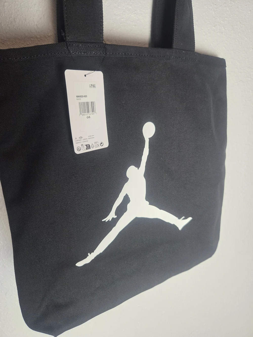 Jordan Black Tote with Large White Jumpman